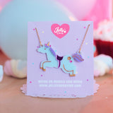 Collar unicornio azul