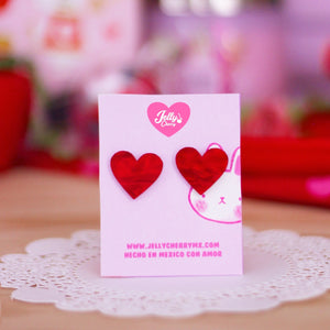 Aretes corazón de vino