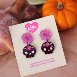 Aretes Calaverita de chocolate