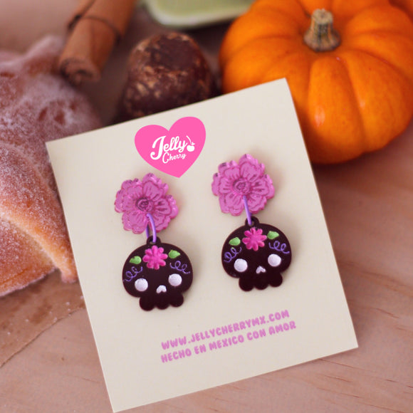 Aretes Calaverita de chocolate