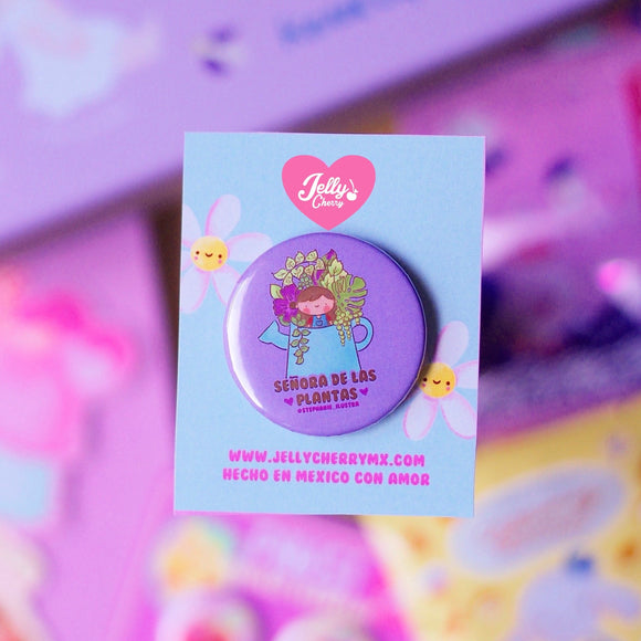 Pin mediano Señora de las plantas