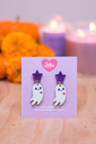 Aretes de fantasma iridiscentes