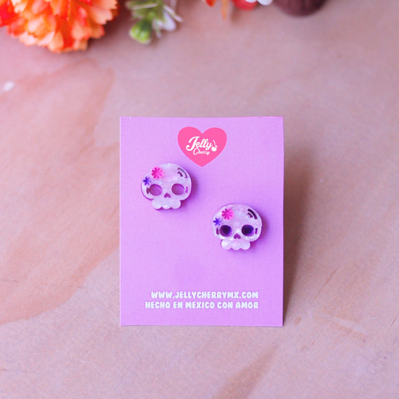 Aretes calaca rosita