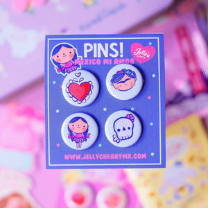 Set de pins Mexico mi amor