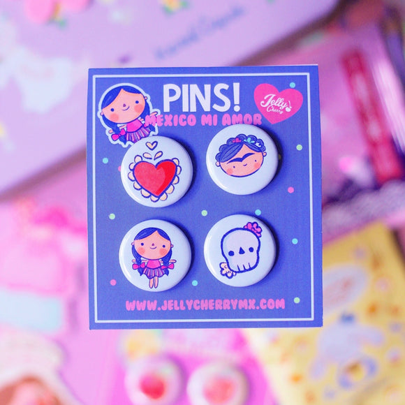 Set de pins Mexico mi amor