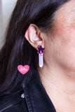 Aretes Lápiz Morado