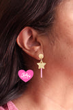 Aretes varita mágica colgaditos