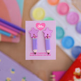 Aretes Lápiz Morado