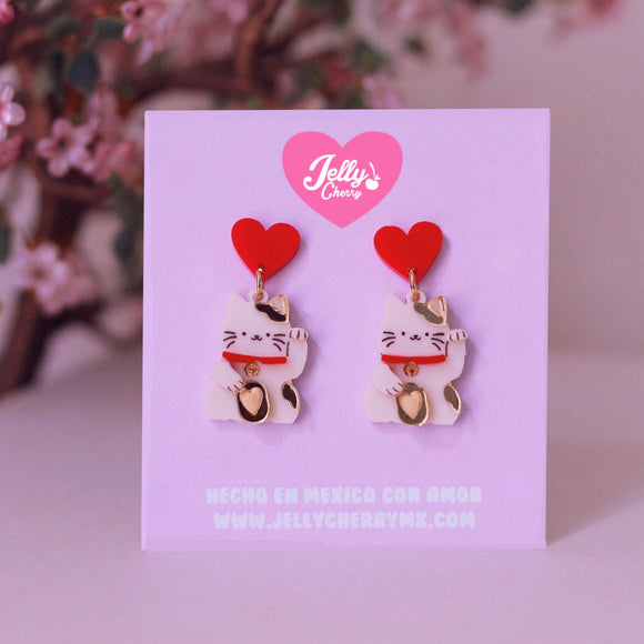 Aretes Gato de la suerte