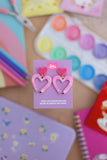 Aretes Lápiz corazón rosa