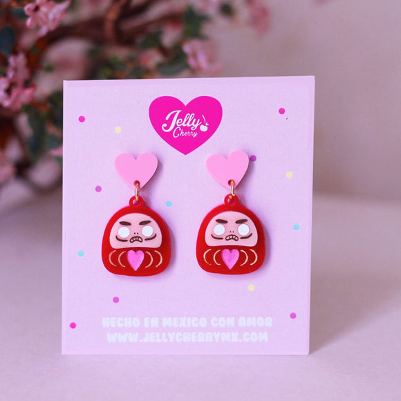 Aretes Daruma para la perseverancia