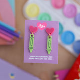 Aretes crayola Verde