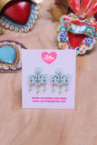 Aretes papel picado menta