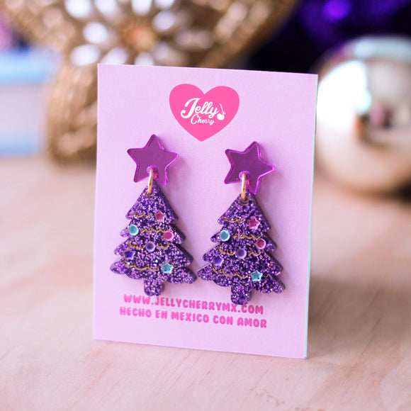 Aretes pinitos morados