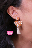 Aretes corazón mexicano color barro