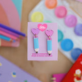 Aretes Lápiz Azul