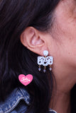 Aretes papel picado azul