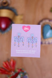 Aretes papel picado azul