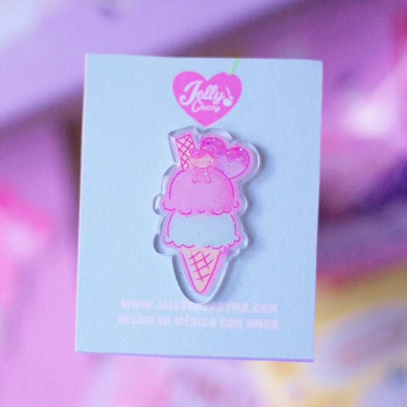 Pin acrílico helado