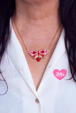Collar mariposa Rosa