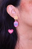 Aretes calaverita mexicana Rosa