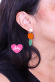 Aretes flor de cempasúchil