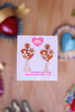 Aretes corazón mexicano color barro