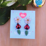 Aretes largos de catarina