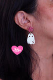 Aretes fantasma brilla en la oscuridad