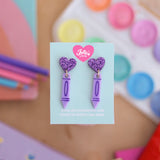 Aretes Crayola Morada