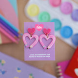Aretes Lápiz corazón rosa