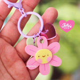 Llavero margarita rosa