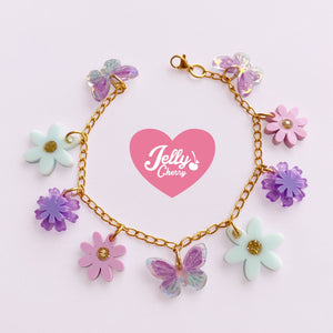 Pulsera mariposas iridiscencia