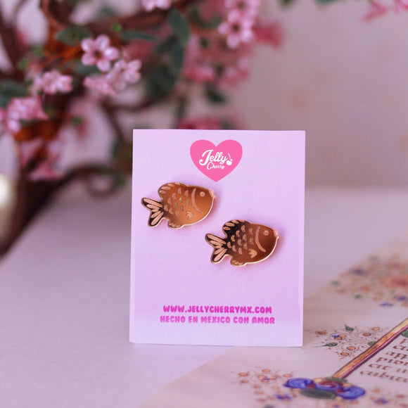 Aretes pegaditos taiyaki