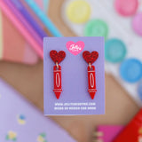 Aretes Crayola Roja