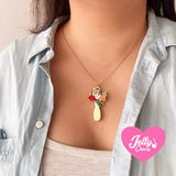 Collar florero amarillo