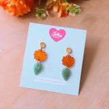 Aretes flor de cempasúchil