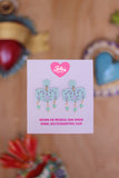 Aretes papel picado menta
