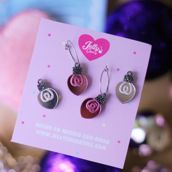 Aretes Foquito de navidad intercambiables