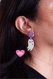 Aretes de fantasma iridiscentes
