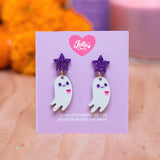 Aretes de fantasma iridiscentes