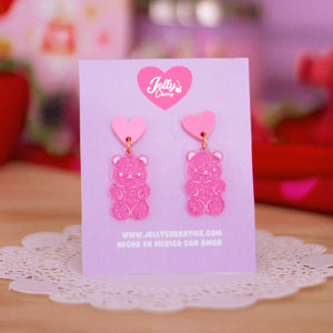 Aretes gummy de fresa
