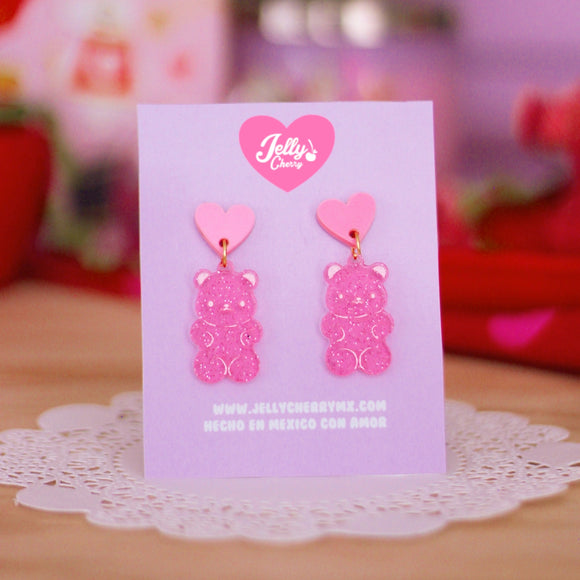 Aretes gummy de fresa
