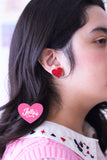 Aretes corazón de vino