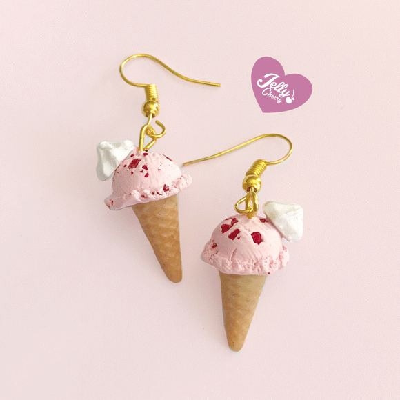 Aretes de Helado de fresa