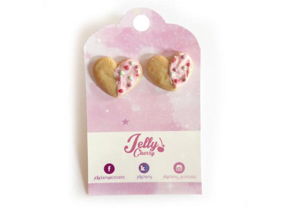 Aretes corazón Rosa