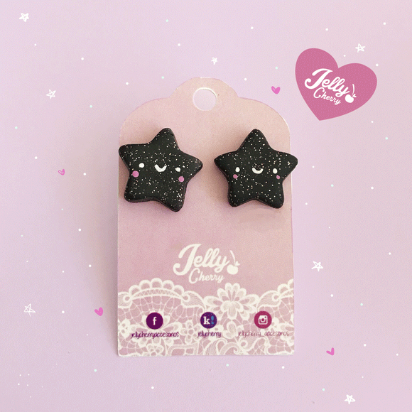 Aretes estrella negra
