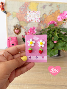 Aretes Manzanilla y fresa