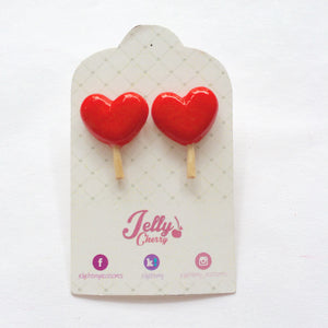 Aretes paleta de corazón