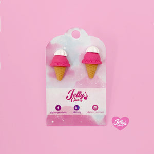Aretes helado rosa